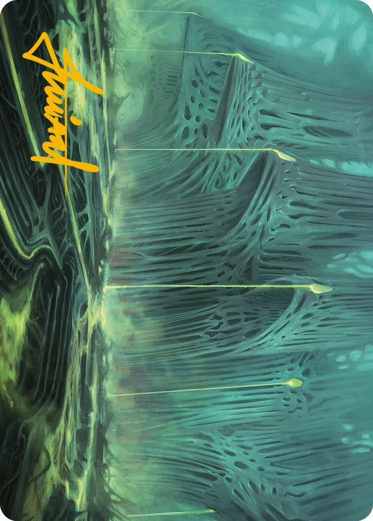 Image for Swamp Art Card (Gold-Stamped Signature) (Art Series: Phyrexia: All Will Be One) (63) - Magic: The Gathering