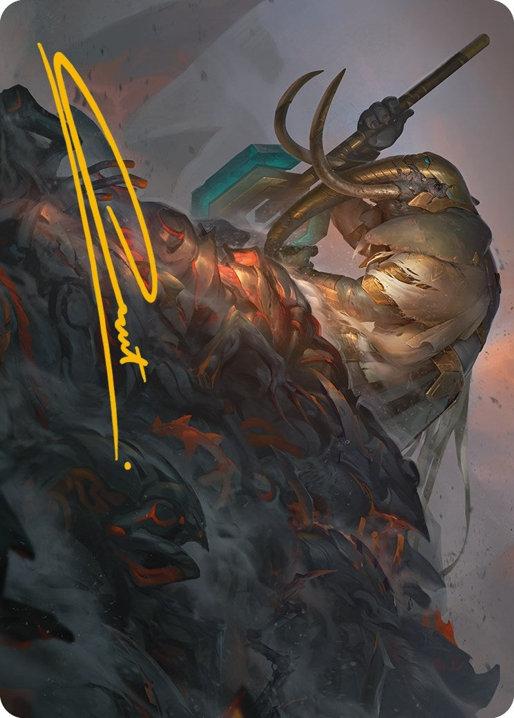 Image for Against All Odds Art Card (Gold-Stamped Signature) (Art Series: Phyrexia: All Will Be One) (1) - Magic: The Gathering