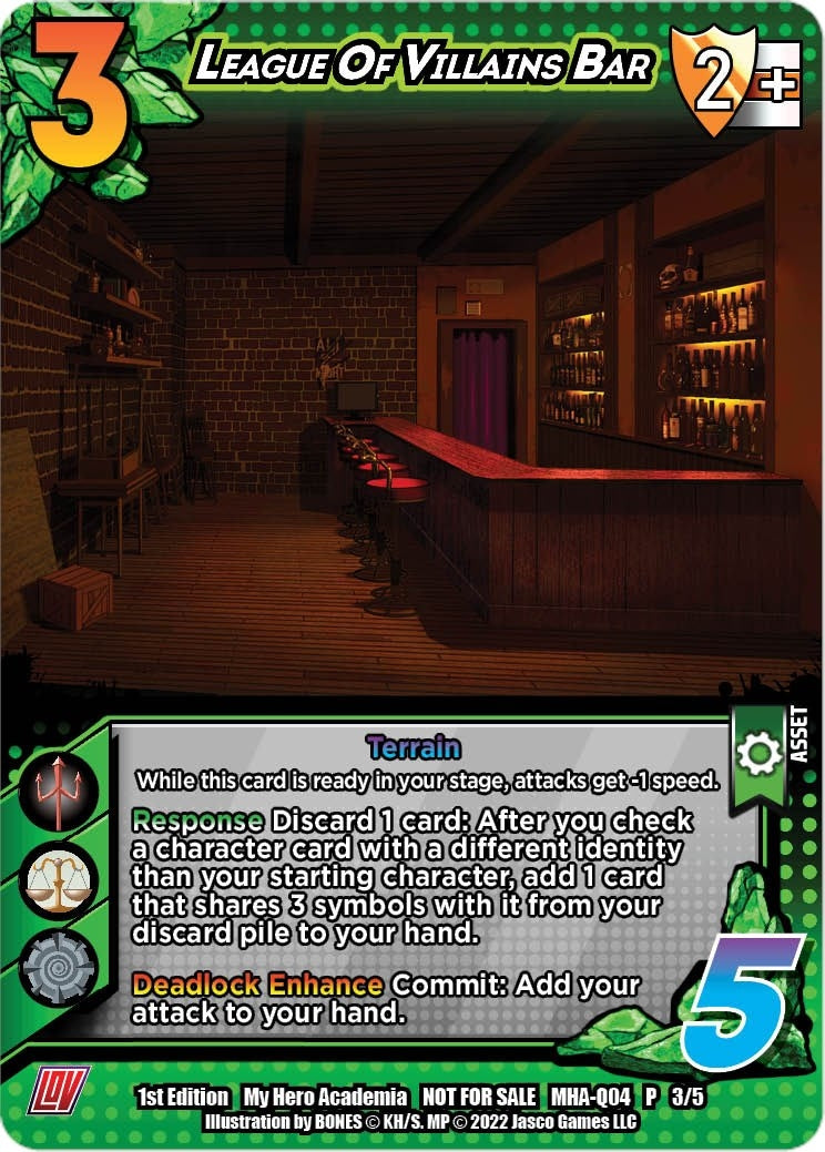 Image for League of Villains Bar (Quirk Pack 4) (UniVersus: My Hero Academia Promo Cards) (MHA-Q04 P 03/05) - UniVersus