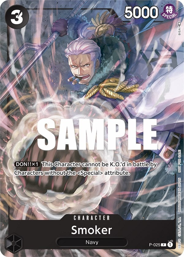 Image for Smoker (Pre-Release) (One Piece Promotion Cards) (P-025) - One Piece Card Game