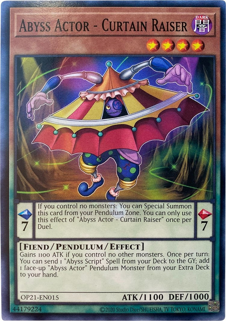 Image for Abyss Actor - Curtain Raiser (OTS Tournament Pack 21) (OP21-EN015) - YuGiOh