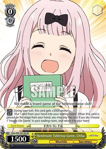 Image for Handmade Tabletop Game, Chika (SR) (Kaguya-Sama: Love is War?) (KGL/S95-E010S SR) - Weiss Schwarz