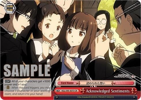 Image for Acknowledged Sentiments (Kaguya-Sama: Love is War?) (KGL/S95-E072 CR) - Weiss Schwarz