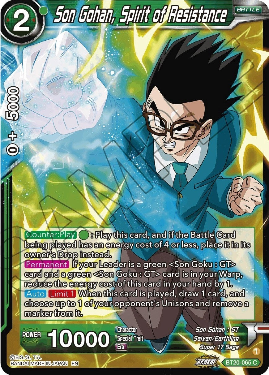 Image for Son Gohan, Spirit of Resistance (Power Absorbed) (BT20-065) - Dragon Ball Super: Masters