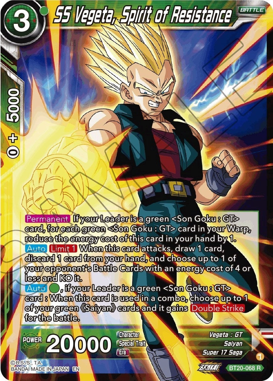 Image for SS Vegeta, Spirit of Resistance (Power Absorbed) (BT20-068) - Dragon Ball Super: Masters