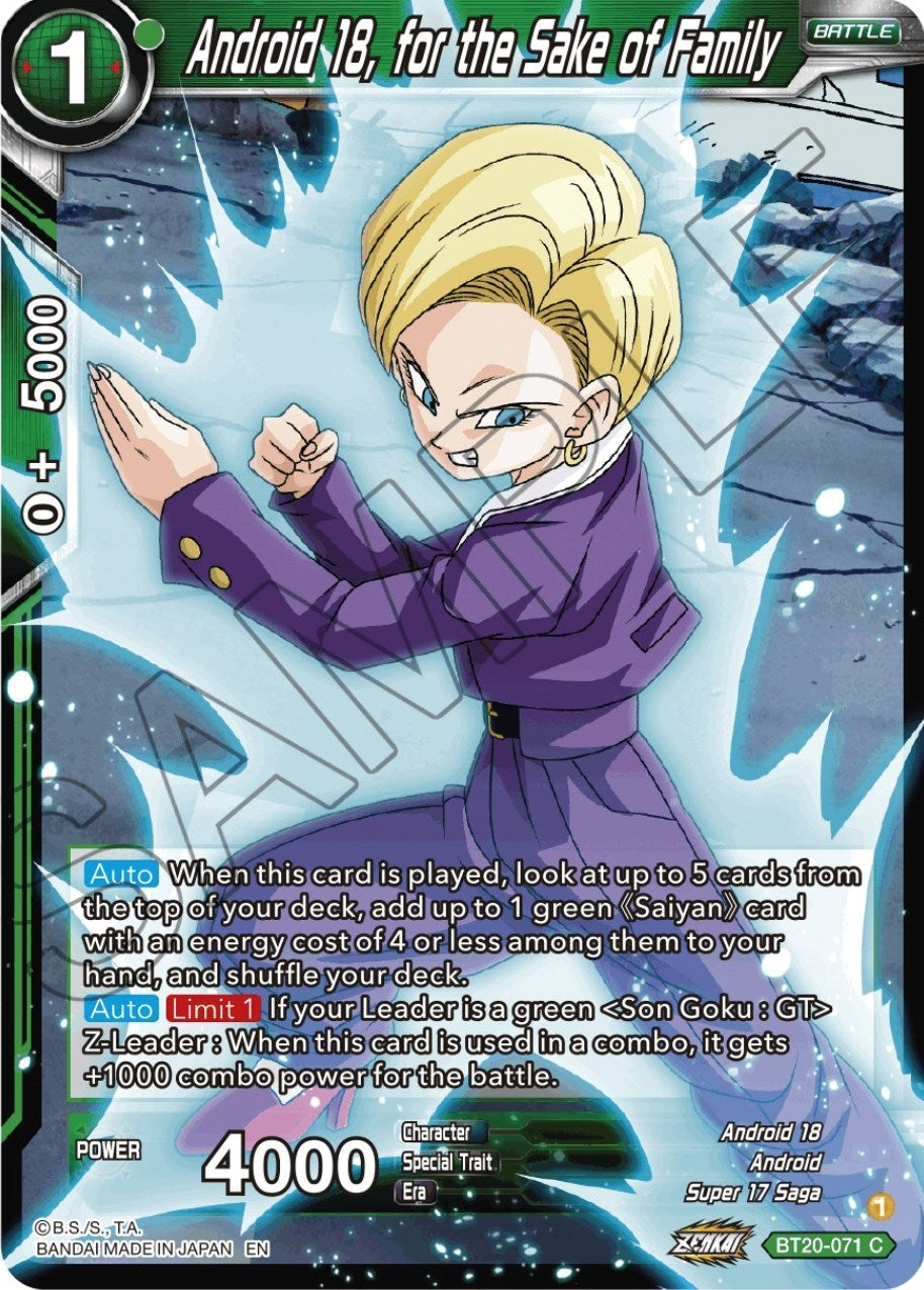 Image for Android 18, for the Sake of Family (Power Absorbed) (BT20-071) - Dragon Ball Super: Masters