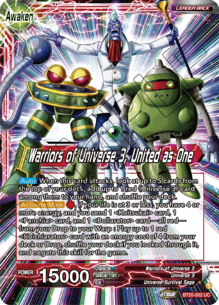 Image for Paparoni // Warriors of Universe 3, United as One (Power Absorbed) (BT20-002) - Dragon Ball Super: Masters