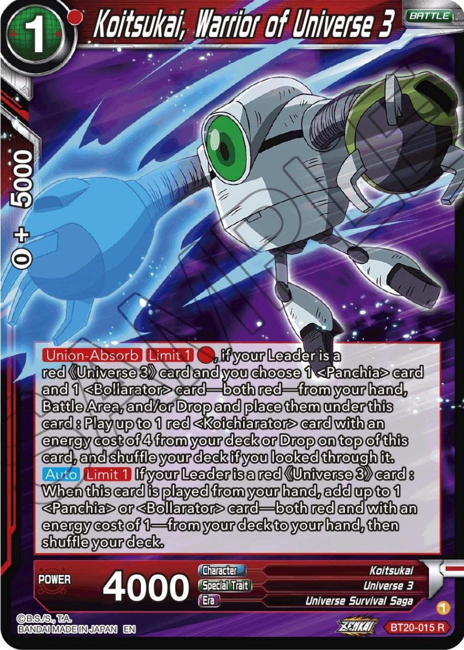 Image for Koitsukai, Warrior of Universe 3 (Power Absorbed) (BT20-015) - Dragon Ball Super: Masters