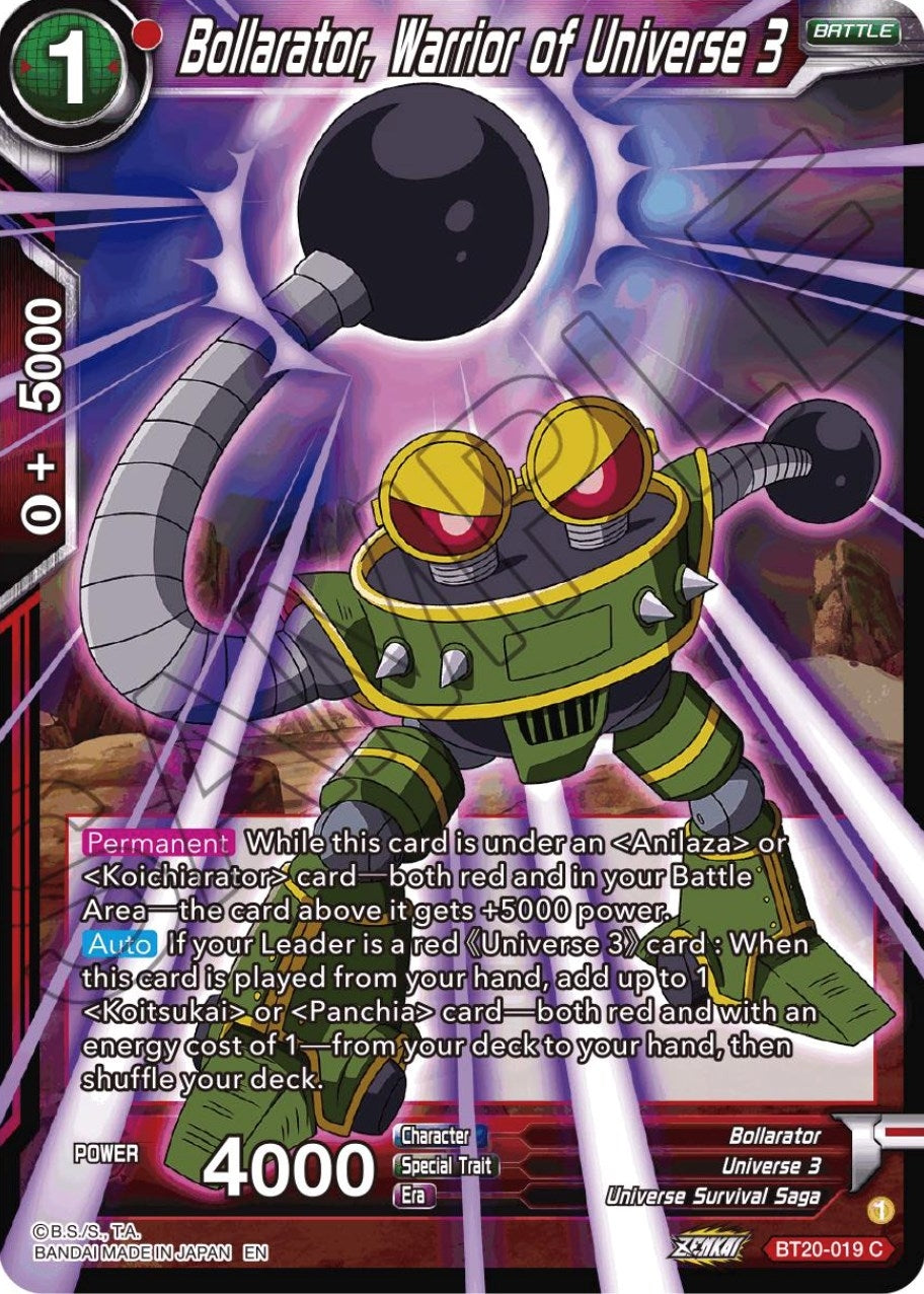 Image for Bollarator, Warrior of Universe 3 (Power Absorbed) (BT20-019) - Dragon Ball Super: Masters
