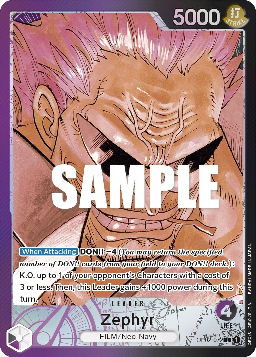 Image for Zephyr (Alternate Art) (Paramount War) (OP02-072) - One Piece Card Game