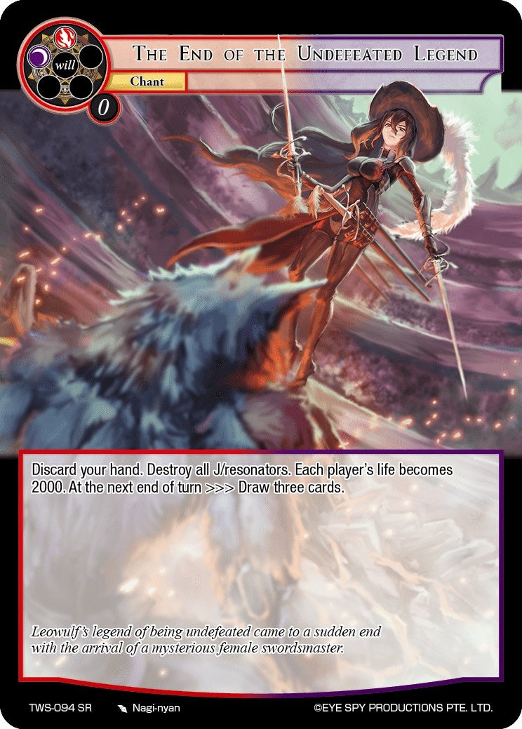 Image for The End of the Undefeated Legend (The War of the Suns) (TWS-094 SR) - Force of Will