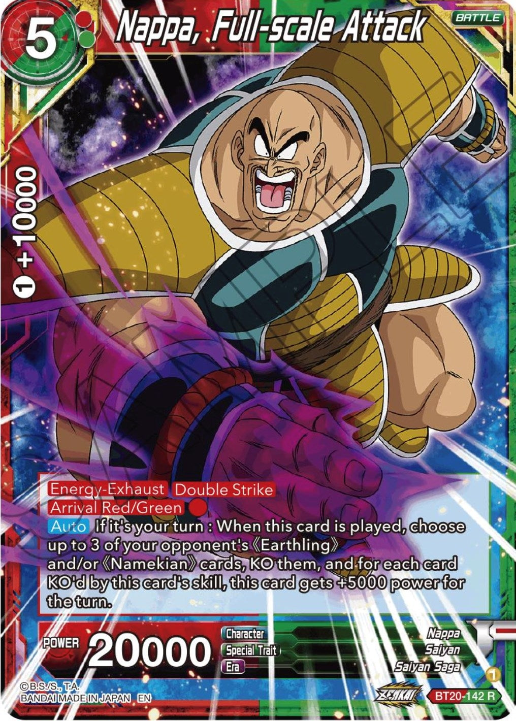 Image for Nappa, Full-scale Attack (Power Absorbed) (BT20-142) - Dragon Ball Super: Masters