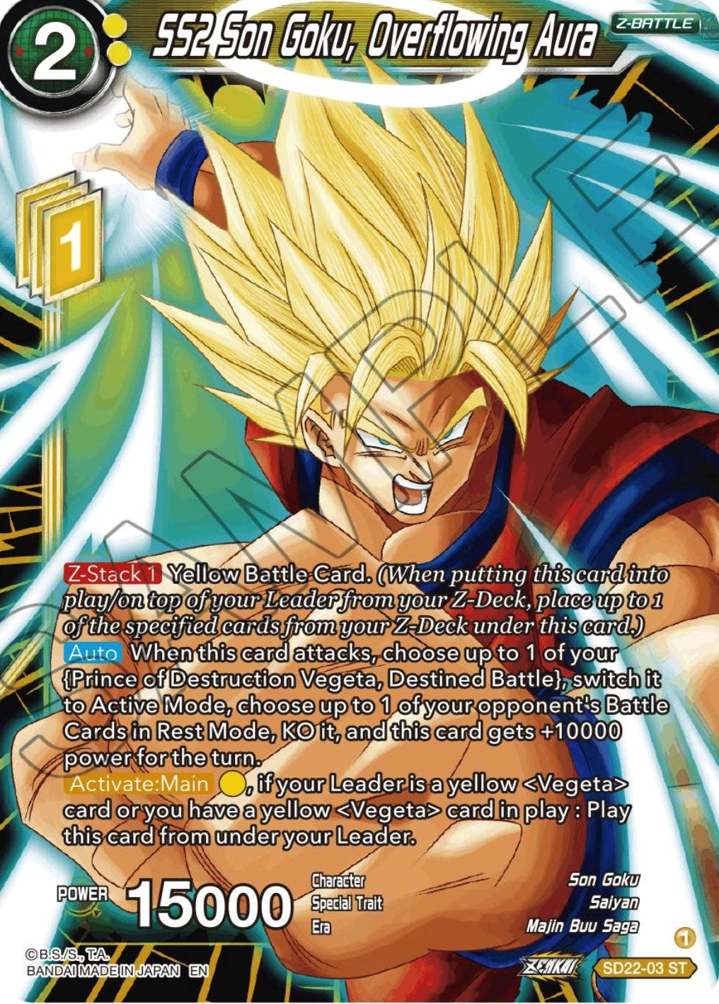 Image for SS2 Son Goku, Overflowing Aura (Power Absorbed) (SD22-03) - Dragon Ball Super: Masters
