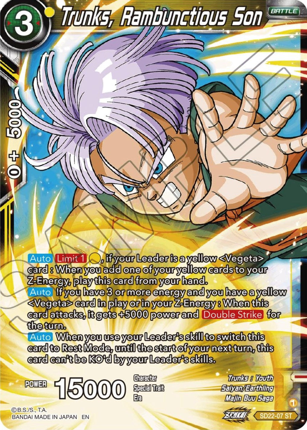 Image for Trunks, Rambunctious Son (Power Absorbed) (SD22-07) - Dragon Ball Super: Masters