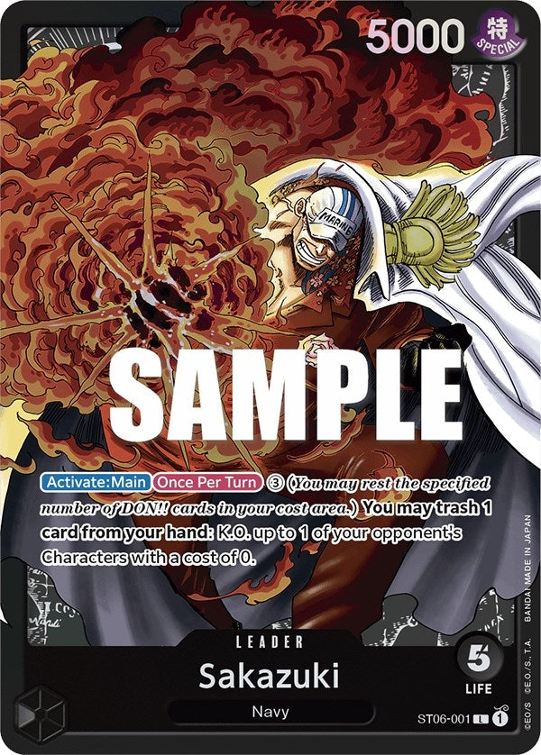 Image for Sakazuki (Starter Deck 6: Absolute Justice) (ST06-001) - One Piece Card Game