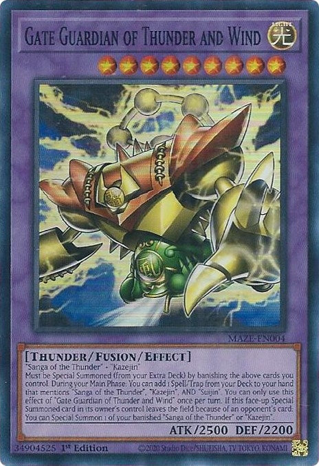 Image for Gate Guardian of Thunder and Wind (Maze of Memories) (MAZE-EN004) - YuGiOh