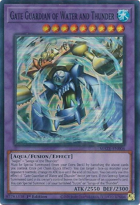 Image for Gate Guardian of Water and Thunder (Maze of Memories) (MAZE-EN006) - YuGiOh