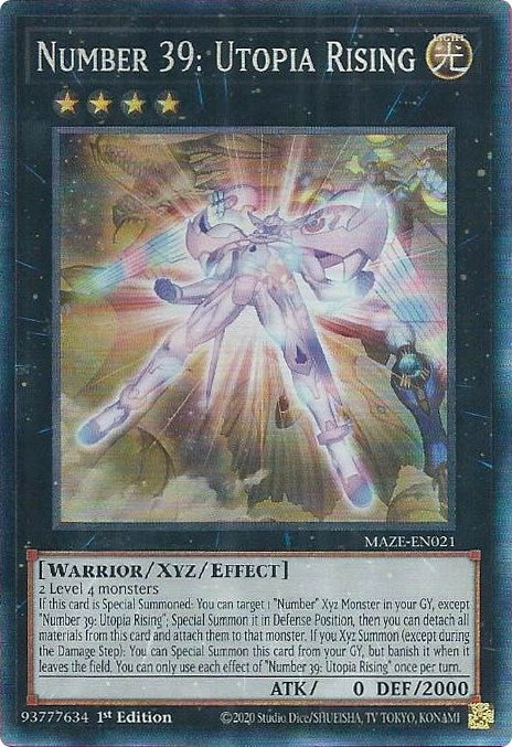Image for Number 39: Utopia Rising (CR) (Maze of Memories) (MAZE-EN021) - YuGiOh