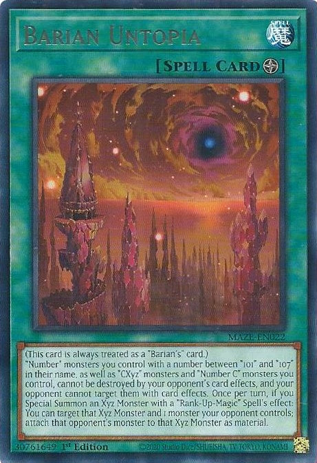 Image for Barian Untopia (Maze of Memories) (MAZE-EN022) - YuGiOh