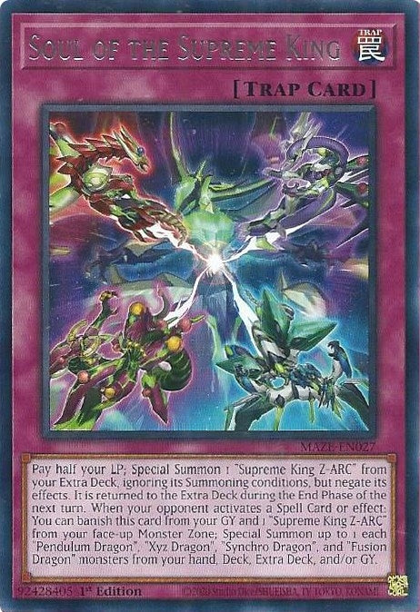 Image for Soul of the Supreme King (Maze of Memories) (MAZE-EN027) - YuGiOh