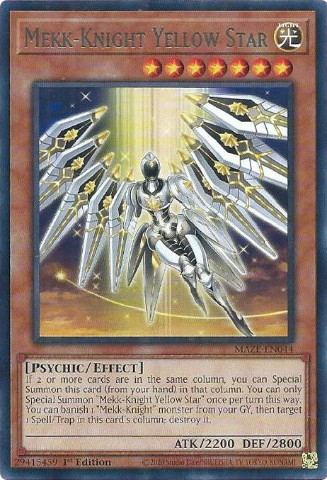 Image for Mekk-Knight Yellow Star (Maze of Memories) (MAZE-EN044) - YuGiOh