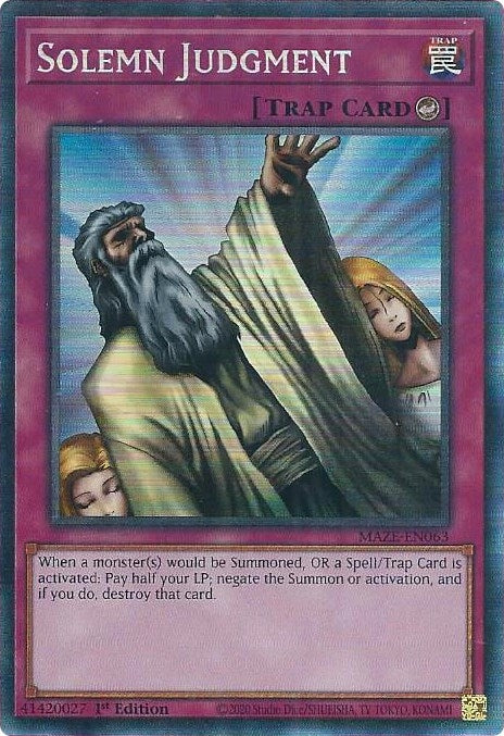 Image for Solemn Judgment (CR) (Maze of Memories) (MAZE-EN063) - YuGiOh