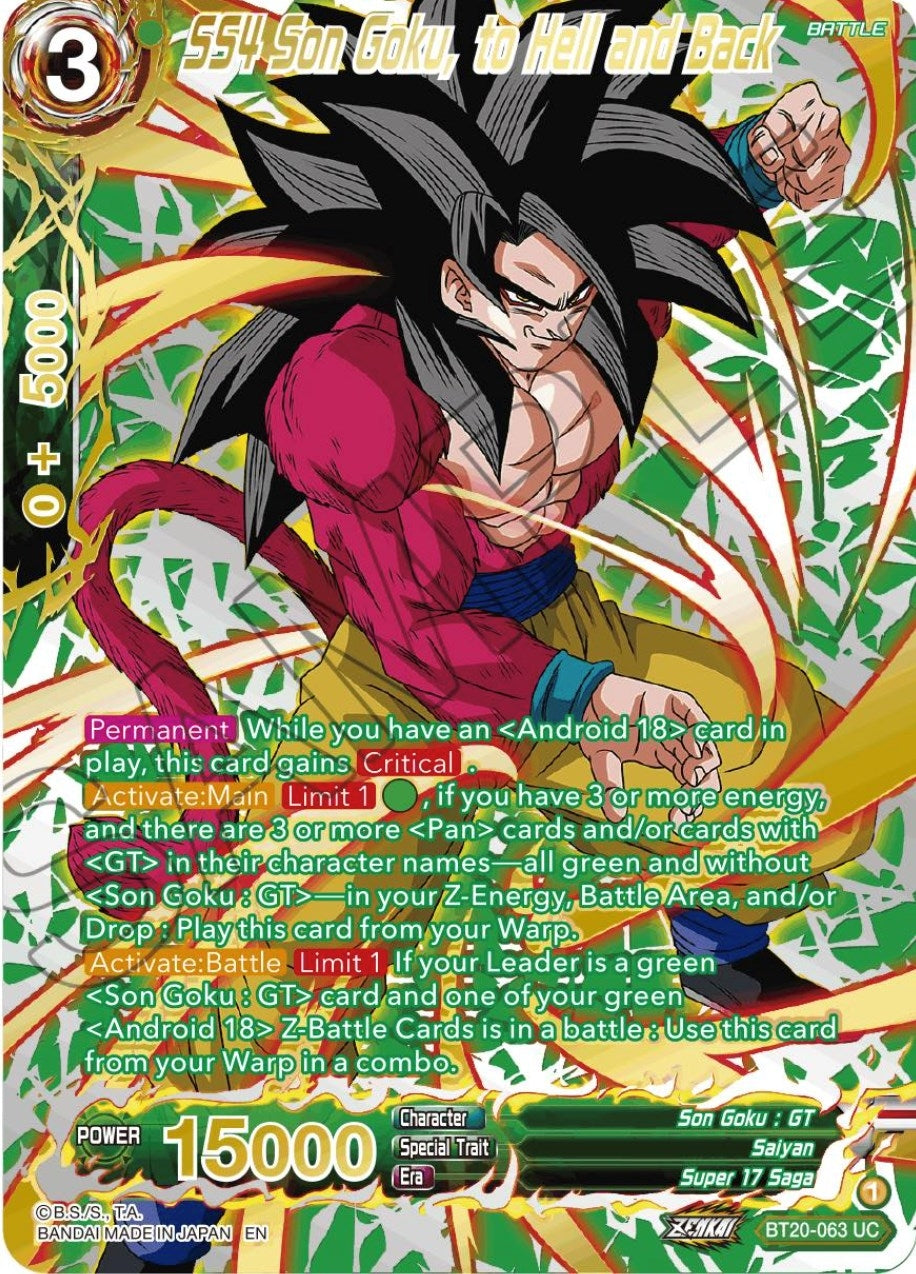 Image for SS4 Son Goku, to Hell and Back (Gold-Stamped) (Power Absorbed) (BT20-063) - Dragon Ball Super: Masters