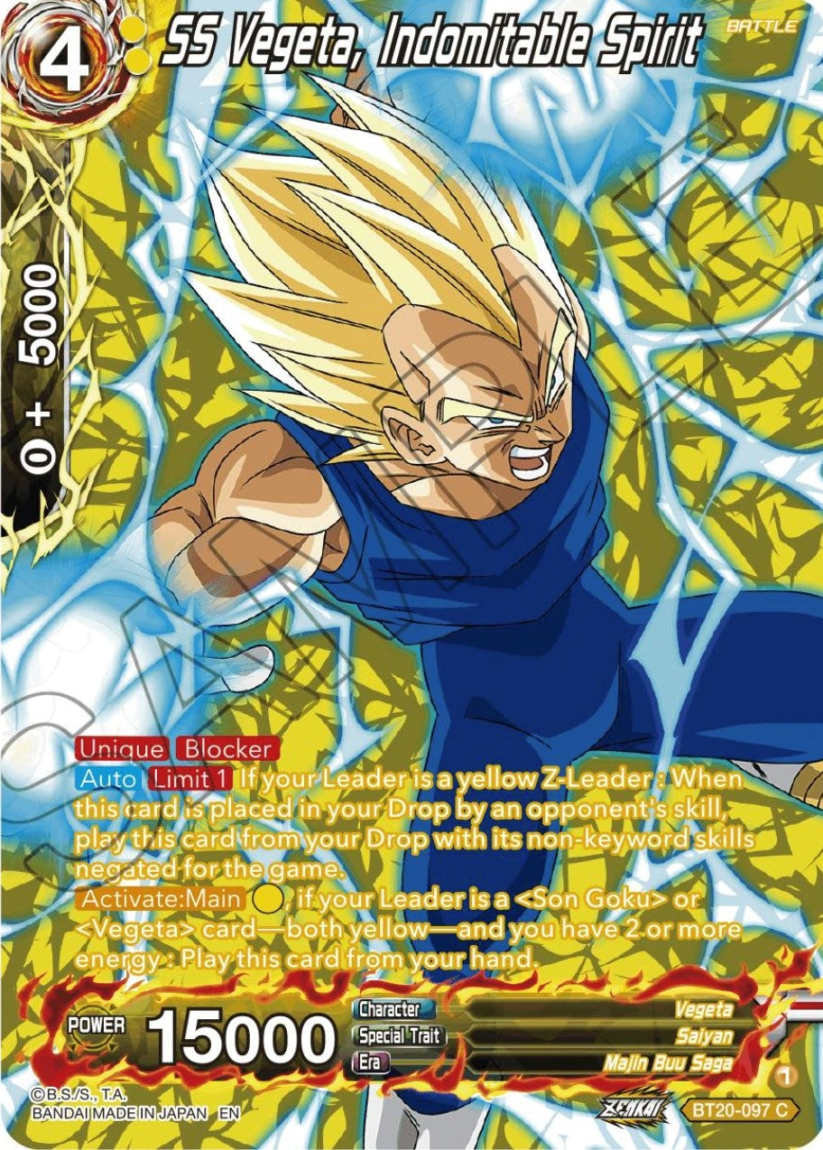 Image for SS Vegeta, Indomitable Spirit (Silver Foil) (Power Absorbed) (BT20-097) - Dragon Ball Super: Masters