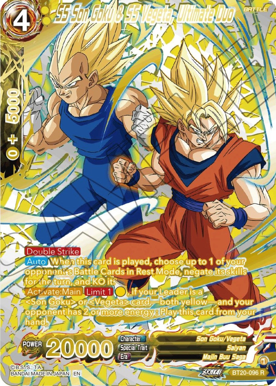 Image for SS Son Goku & SS Vegeta, Ultimate Duo (Gold-Stamped) (Power Absorbed) (BT20-096) - Dragon Ball Super: Masters