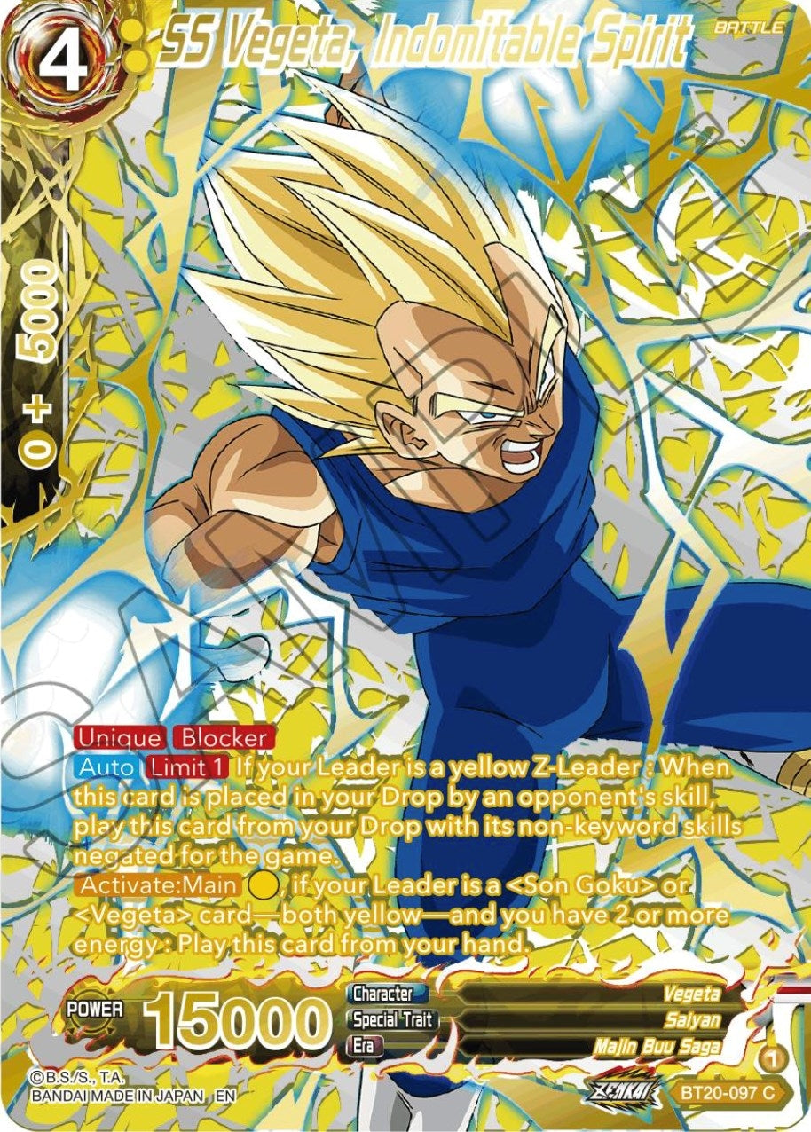 Image for SS Vegeta, Indomitable Spirit (Gold-Stamped) (Power Absorbed) (BT20-097) - Dragon Ball Super: Masters