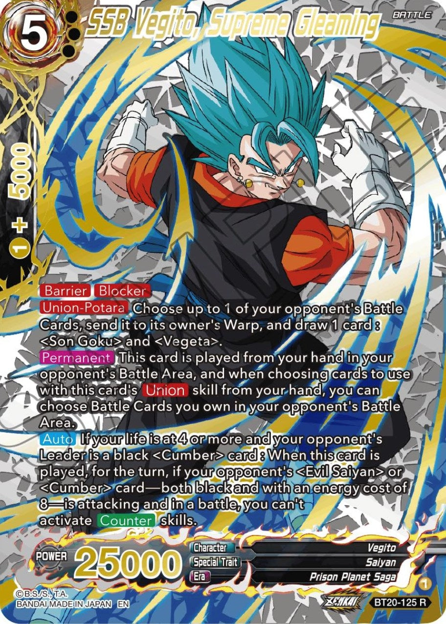 Image for SSB Vegito, Supreme Gleaming (Gold-Stamped) (Power Absorbed) (BT20-125) - Dragon Ball Super: Masters