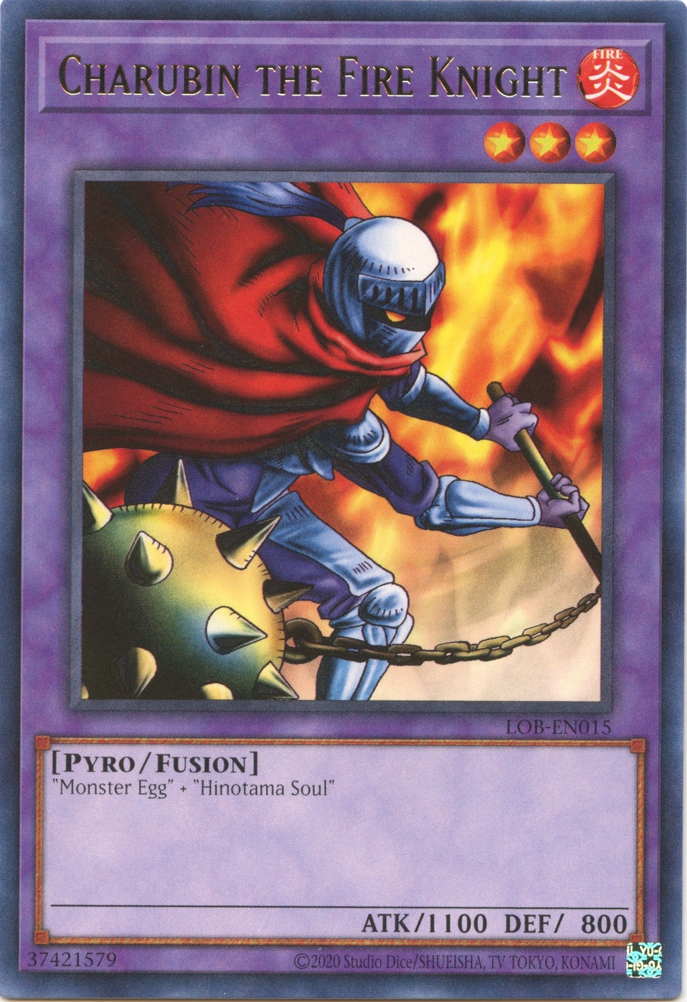 Image for Charubin the Fire Knight (Legend of Blue Eyes White Dragon (25th Anniversary Edition)) (LOB-EN015) - YuGiOh