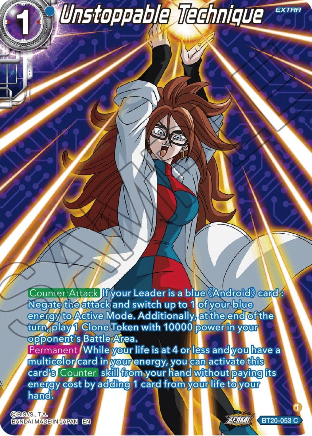 Image for Unstoppable Technique (Silver Foil) (Power Absorbed) (BT20-053) - Dragon Ball Super: Masters