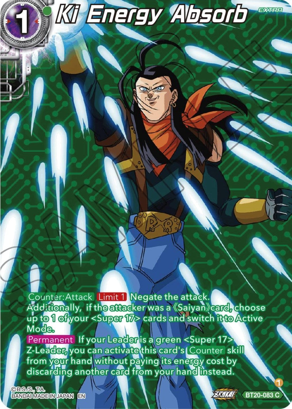 Image for Ki Energy Absorb (Silver Foil) (Power Absorbed) (BT20-083) - Dragon Ball Super: Masters