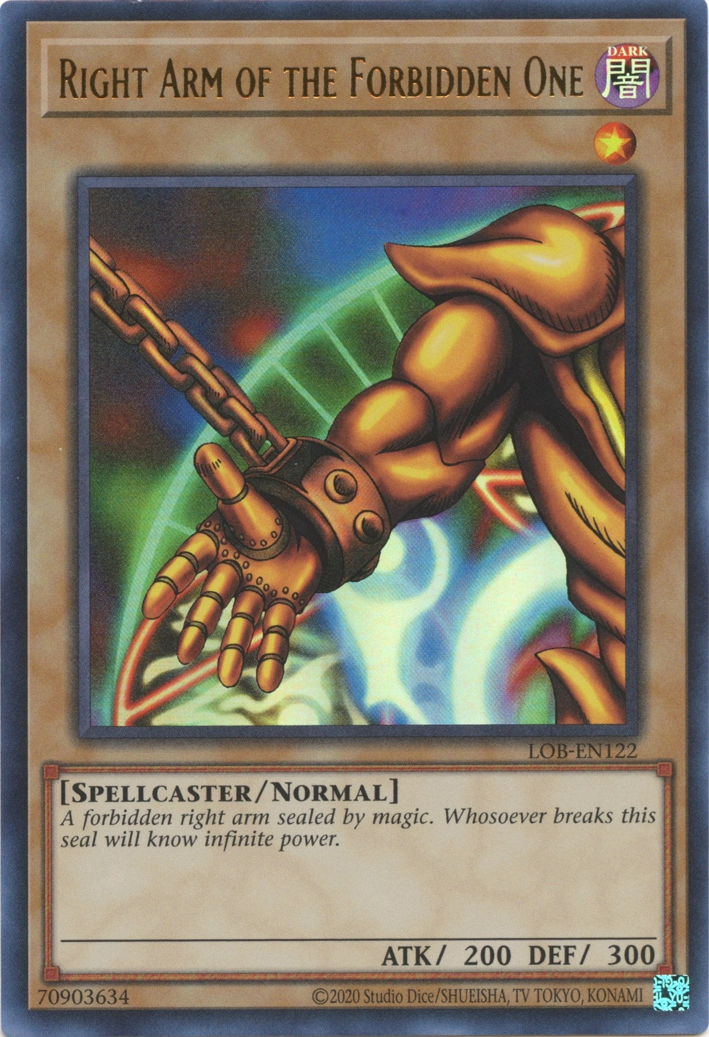 Image for Right Arm of the Forbidden One (Legend of Blue Eyes White Dragon (25th Anniversary Edition)) (LOB-EN122) - YuGiOh