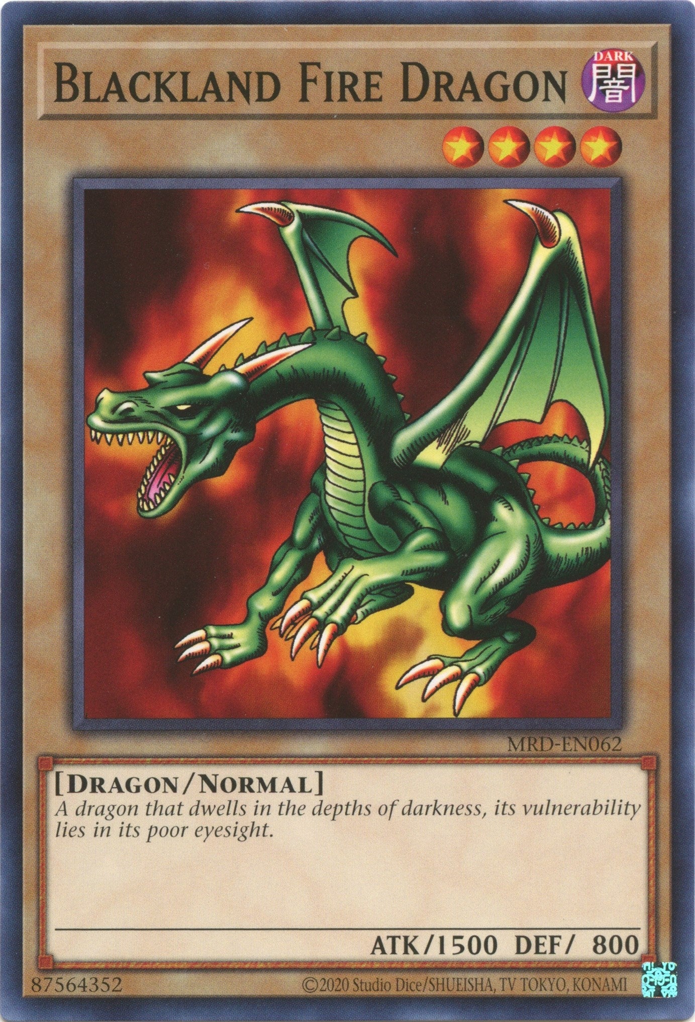 Image for Blackland Fire Dragon (Metal Raiders (25th Anniversary Edition)) (MRD-EN062) - YuGiOh