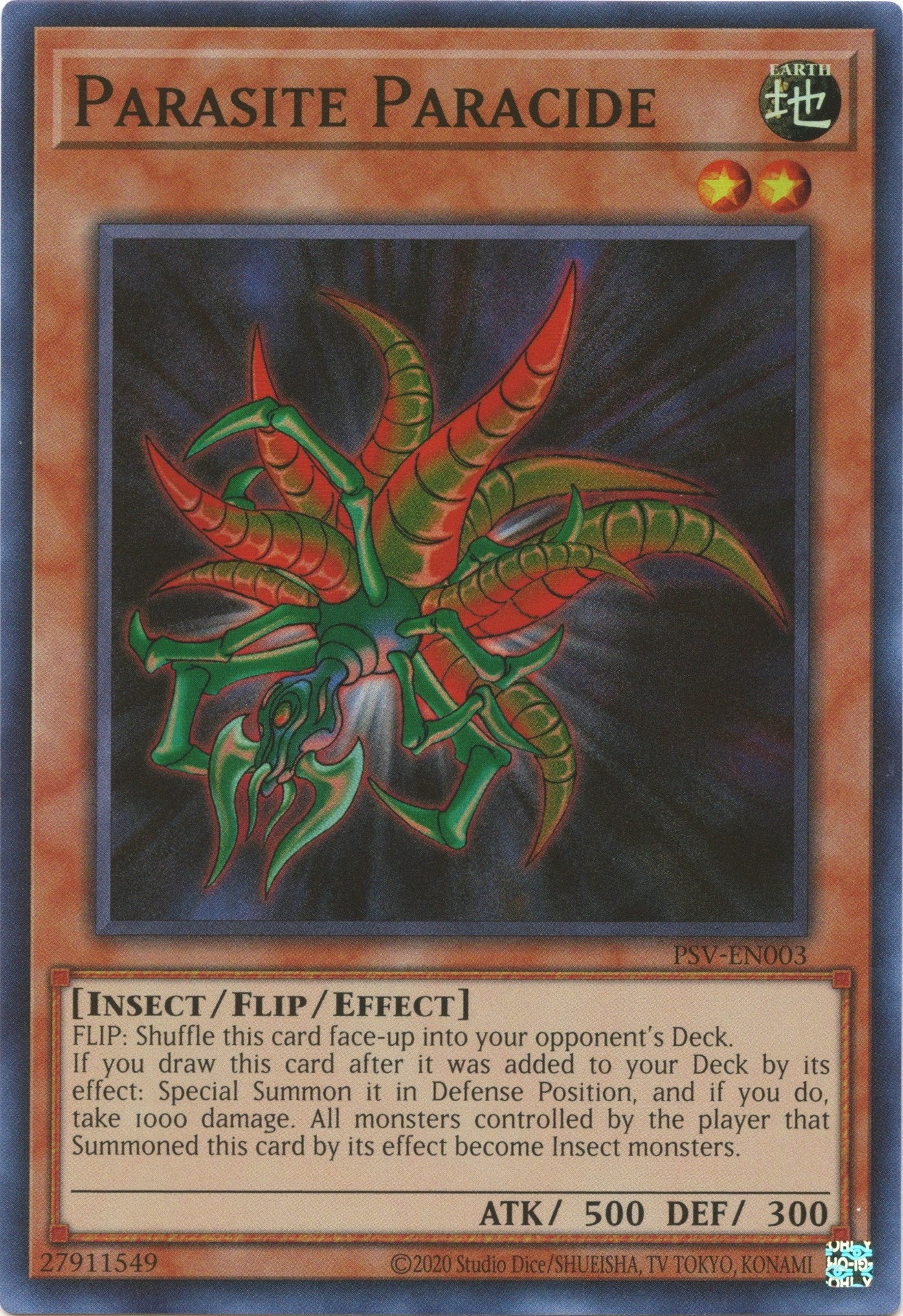 Image for Parasite Paracide (Pharaoh's Servant (25th Anniversary Edition)) (PSV-EN003) - YuGiOh
