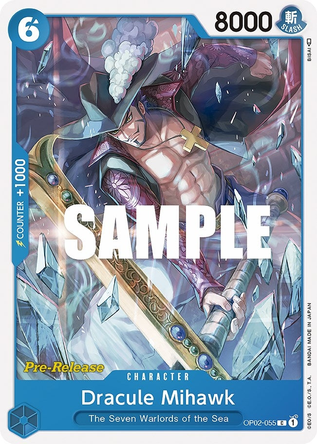 Image for Dracule Mihawk (Paramount War Pre-Release Cards) (OP02-055) - One Piece Card Game