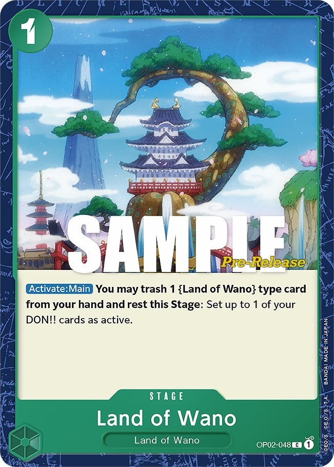 Image for Land of Wano (Paramount War Pre-Release Cards) (OP02-048) - One Piece Card Game