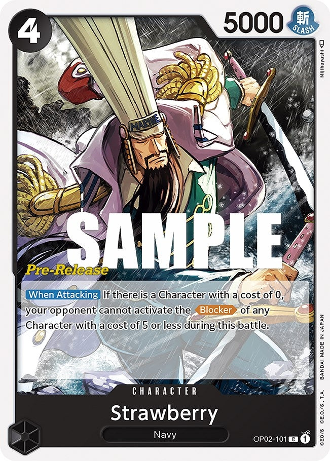 Image for Strawberry (Paramount War Pre-Release Cards) (OP02-101) - One Piece Card Game