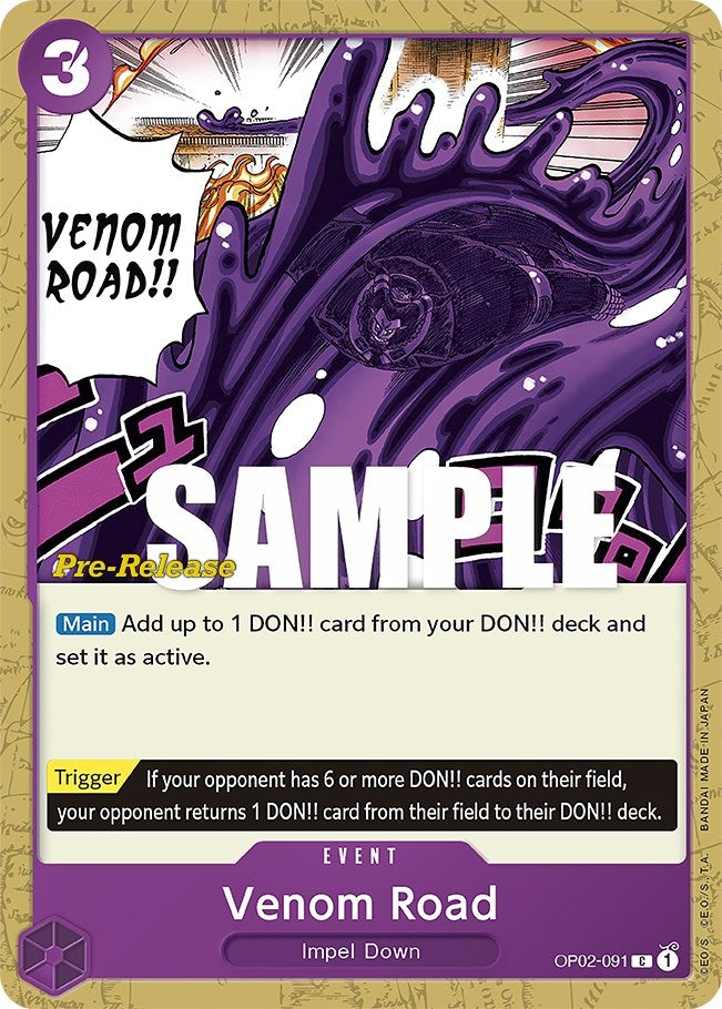 Image for Venom Road (Paramount War Pre-Release Cards) (OP02-091) - One Piece Card Game