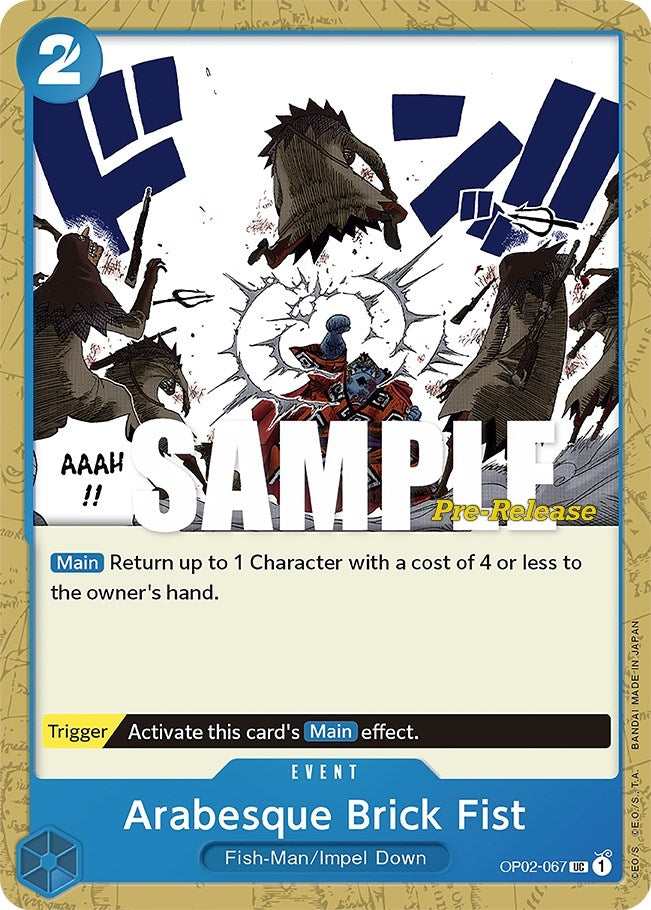 Image for Arabesque Brick Fist (Paramount War Pre-Release Cards) (OP02-067) - One Piece Card Game