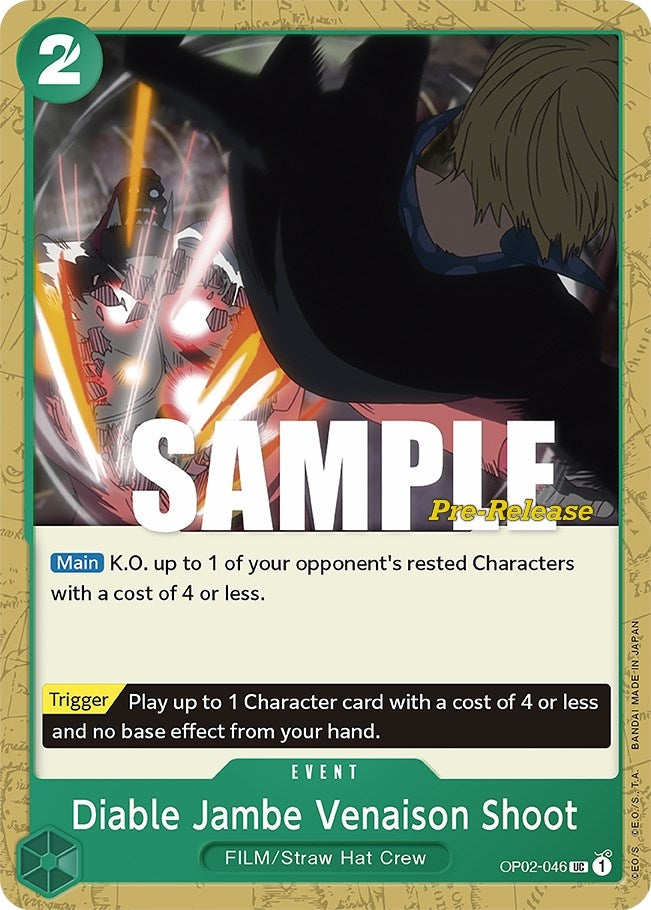Image for Diable Jambe Venaison Shoot (Paramount War Pre-Release Cards) (OP02-046) - One Piece Card Game