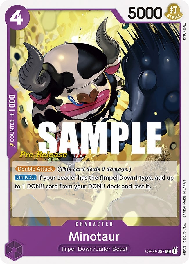 Image for Minotaur (Paramount War Pre-Release Cards) (OP02-087) - One Piece Card Game