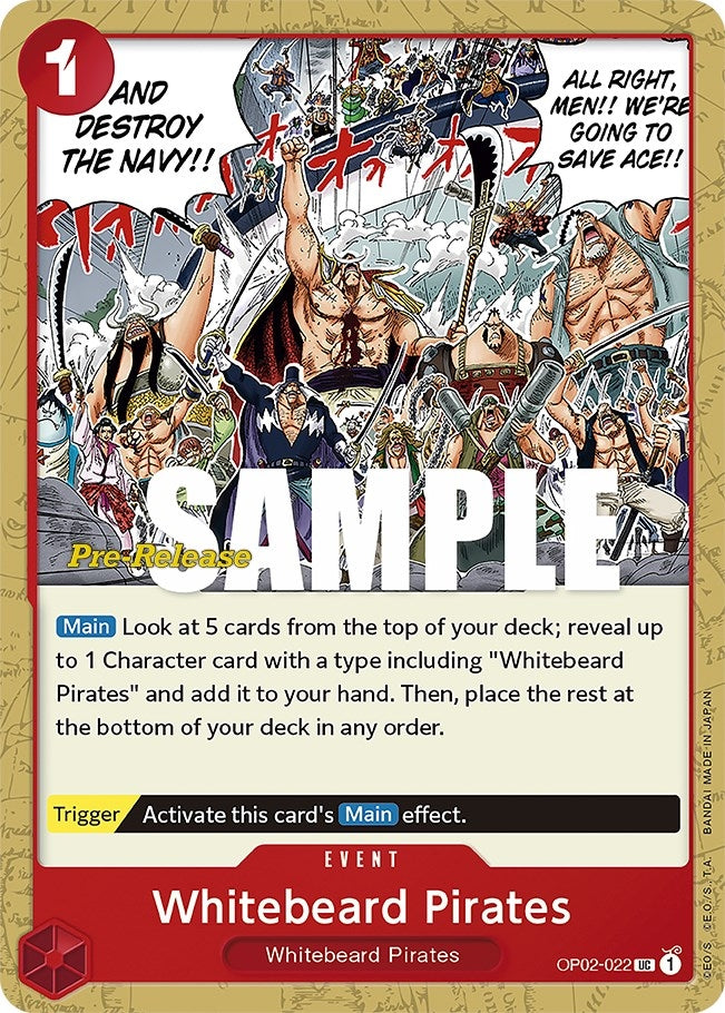 Image for Whitebeard Pirates (Paramount War Pre-Release Cards) (OP02-022) - One Piece Card Game