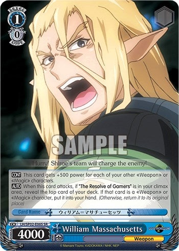 Image for William Massachusetts (SR) (LOG HORIZON Power Up Set) (LG/SP02-E65 SR) - Weiss Schwarz