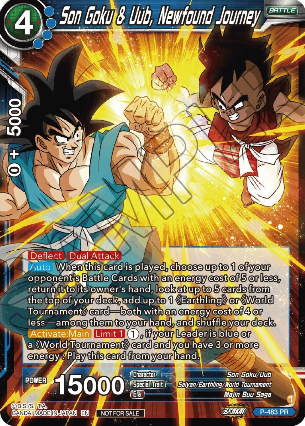 Image for Son Goku & Uub, Newfound Journey (Zenkai Series Tournament Pack Vol.3) (Tournament Promotion Cards) (P-483) - Dragon Ball Super: Masters