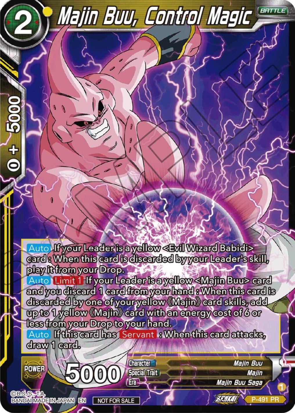 Image for Majin Buu, Control Magic (Zenkai Series Tournament Pack Vol.3) (Tournament Promotion Cards) (P-491) - Dragon Ball Super: Masters