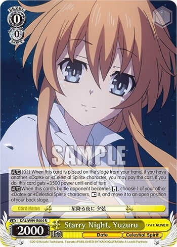 Image for Starry Night, Yuzuru (Date A Live Vol.2) (DAL/W99-E004 R) - Weiss Schwarz