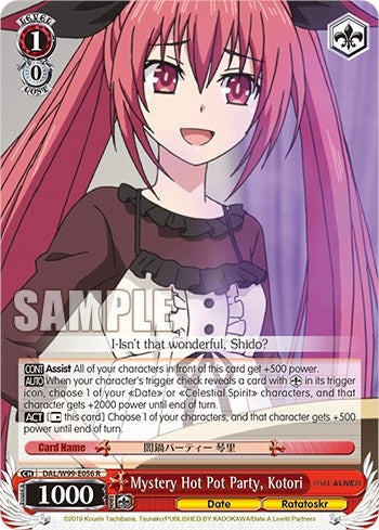 Image for Mystery Hot Pot Party, Kotori (Date A Live Vol.2) (DAL/W99-E056 R) - Weiss Schwarz